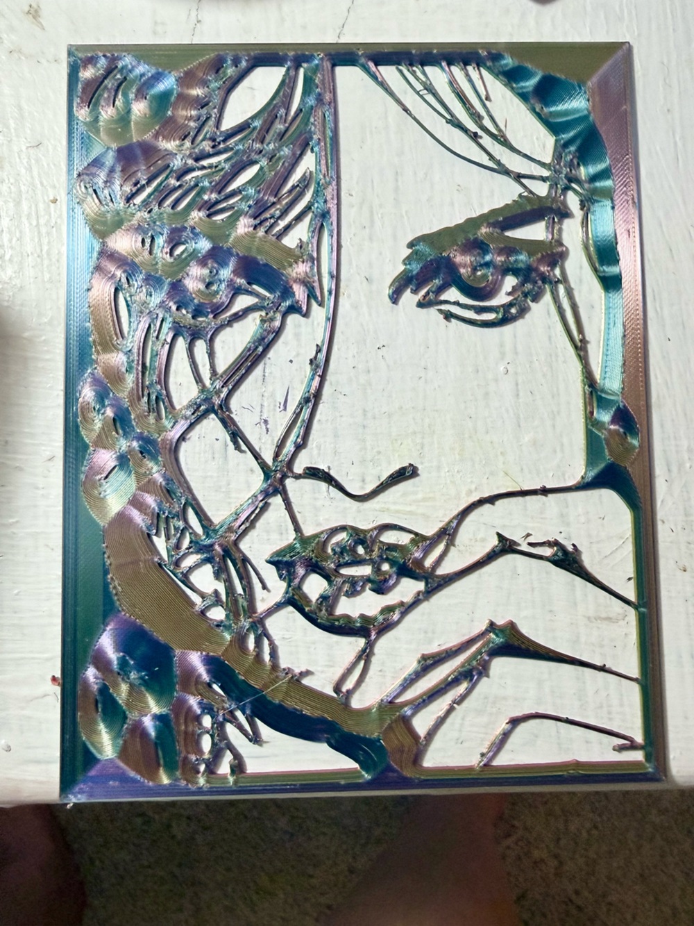 Stunning Woman Silhouette Layered Textured Bold Wall Art Home Decor